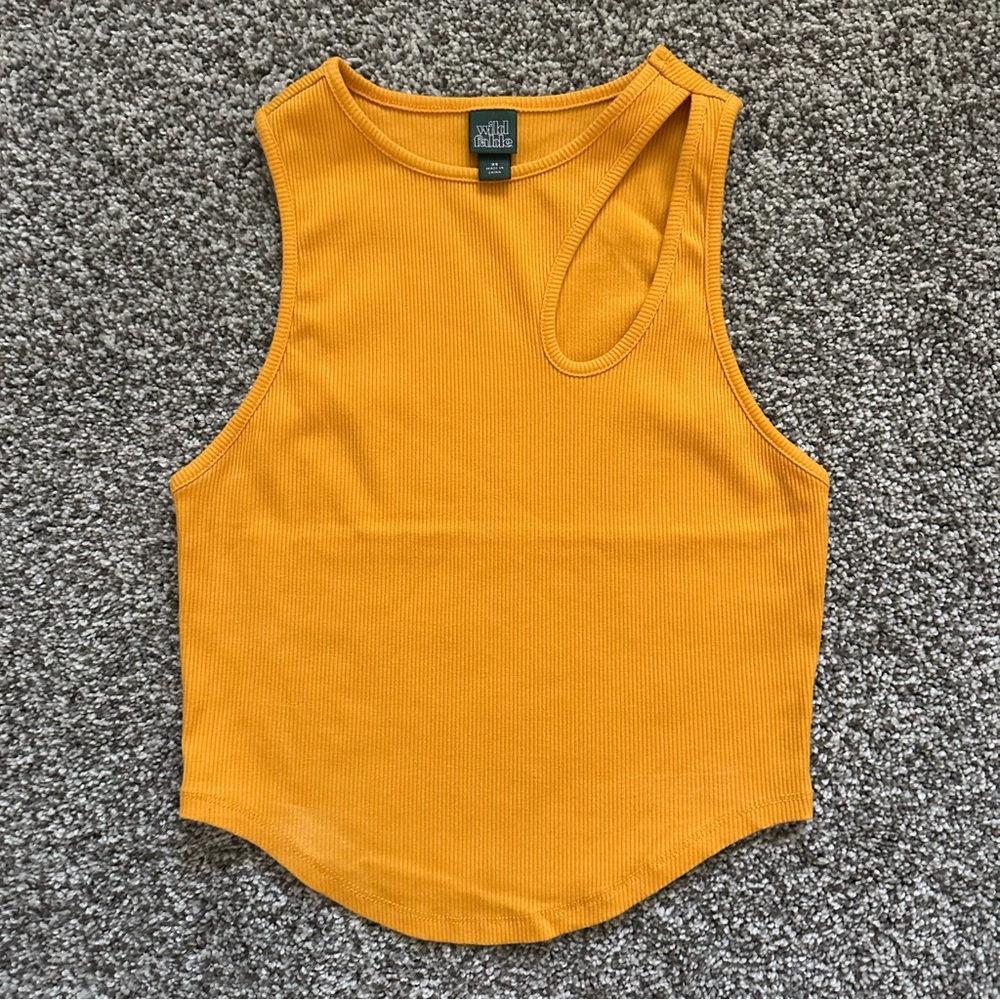 Wild Fable Orange Ribbed Tank Top